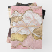 Rosa Glitzer aus weißem Marmor Geschenkpapier Set (Beispiel)