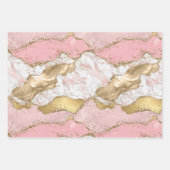 Rosa Glitzer aus weißem Marmor Geschenkpapier Set (Vorderseite)