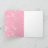 Rosa Glitzer aus weißem Marmor Karte (Innenseite)