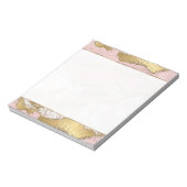 Rosa Glitzer aus weißem Marmor Notizblock (Rotiert)