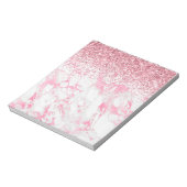 Rosa Glitzer aus weißem Marmor Notizblock (Rotiert)