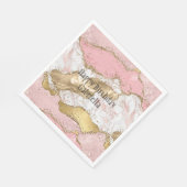 Rosa Glitzer aus weißem Marmor Serviette (Ecke)