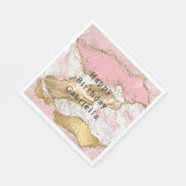 Rosa Glitzer aus weißem Marmor Serviette (Ecke)