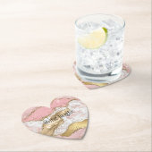 Rosa Glitzer aus weißem Marmor Untersetzer (Vor Ort)