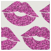 Rosa Glitzer Aussehen Lippen Muster Stoff (Nahaufnahme)