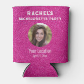 Rosa Glitzer Bacherolette Gastgeschenk Bridge Foto Dosenkühler (Vorderseite)