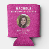 Rosa Glitzer Bacherolette Gastgeschenk Bridge Foto Dosenkühler (Rückseite)