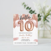 Rosa Glitzer Balloons 10. Geburtstagsparty (Stehend Vorderseite)