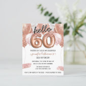 Rosa Glitzer Balloons 60. Geburtstagsparty (Stehend Vorderseite)