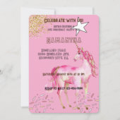 Rosa Glitzer Birthday Einladung (Vorderseite)