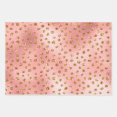 Rosa Glitzer Black Cheetah Leopard Geschenkpapier Set (Vorderseite)