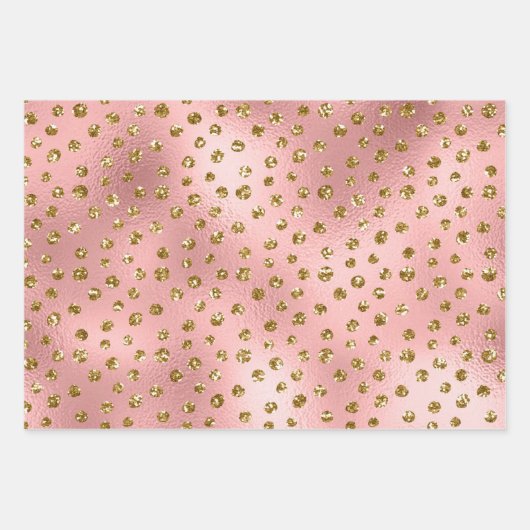 Rosa Glitzer Black Cheetah Leopard Geschenkpapier Set (Vorderseite)