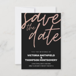 Rosa Glitzer Black Trendy Elegante Hochzeit Save The Date
