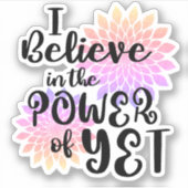 Rosa Glitzer Blauer Power der Doch Typografie Aufkleber (Vorderseite)