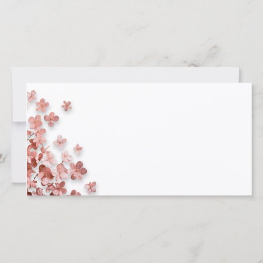 Rosa Glitzer Blume Blumengeburt Foto Dankeskarte (Rückseite)