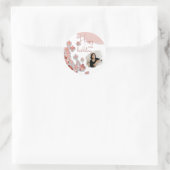 Rosa Glitzer Blume Blumenstrauß Foto 50. Geburtsta Runder Aufkleber (Tasche)