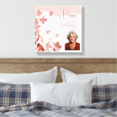 Rosa Glitzer Blume Blumenstrauß Foto 70. Geburtsta Leinwanddruck (Insitu (Schlafzimmer))