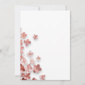 Rosa Glitzer Blume Floral 50. Geburtstag Einladung (Rückseite)