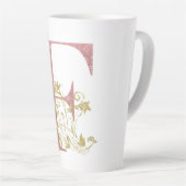 Rosa Glitzer Blumenbrief F Milchtasse (Rechte Ecke)