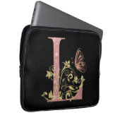 Rosa Glitzer Blumenbrief L Laptopschutzhülle (Vorne Rechts)