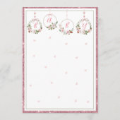 Rosa Glitzer Blumenwasser Kinderdusche Einladung (Rückseite)