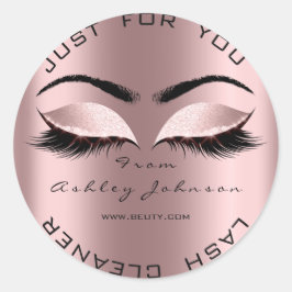 Rosa Glitzer Blush Lashes Reinigungsmittel Runder Aufkleber