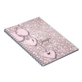 Rosa Glitzer Blush Tropfens Monogramm 2024 Notizblock (Rechte Seite)