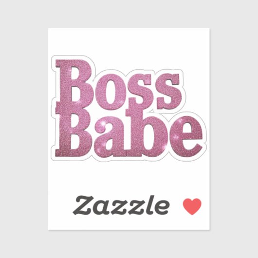 Rosa Glitzer Boss Babe Aufkleber (Blatt)