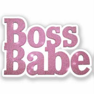 Rosa Glitzer Boss Babe Aufkleber