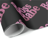 Rosa Glitzer Boss Babe Geschenkpapier (Rolleneckpunkt)