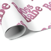 Rosa Glitzer Boss Babe Geschenkpapier (Rolleneckpunkt)