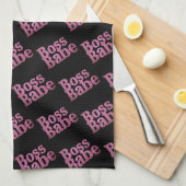 Rosa Glitzer Boss Babe Geschirrtuch (Viertel Falte)