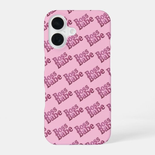 Rosa Glitzer Boss Babe iPhone 16 Hülle (Rückseite)