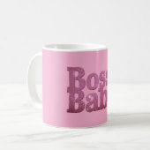 Rosa Glitzer Boss Babe Kaffeetasse (Vorderseite Links)