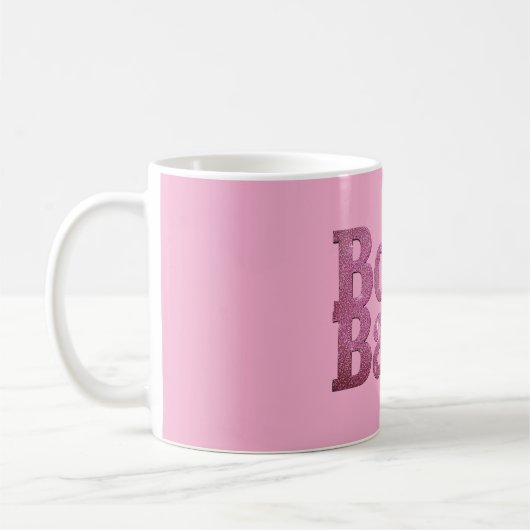 Rosa Glitzer Boss Babe Kaffeetasse (Links)