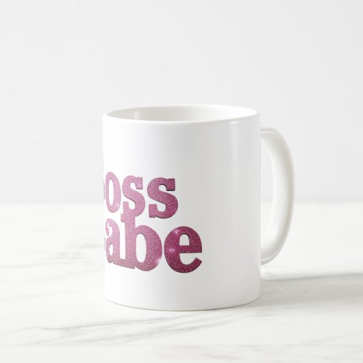 Rosa Glitzer Boss Babe Kaffeetasse (VorderseiteRechts)