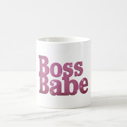 Rosa Glitzer Boss Babe Kaffeetasse (Mittel)