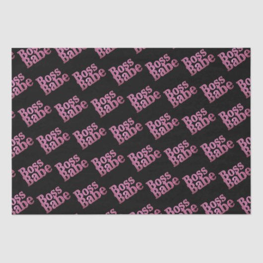 Rosa Glitzer Boss Babe Seidenpapier (Vorderseite)
