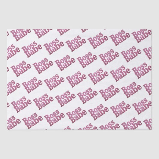Rosa Glitzer Boss Babe Seidenpapier (Vorderseite)