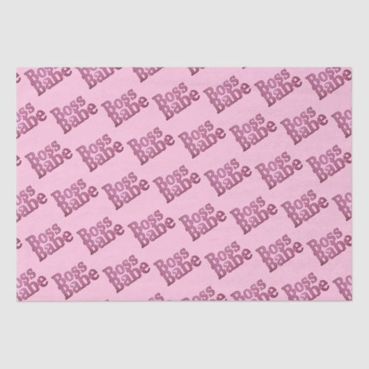 Rosa Glitzer Boss Babe Seidenpapier (Vorderseite)