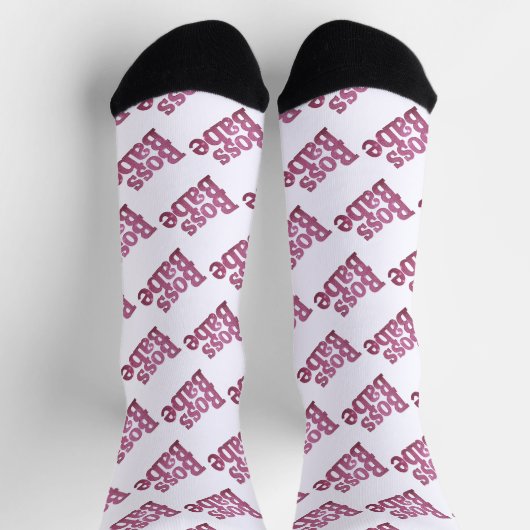 Rosa Glitzer Boss Babe Socken (Oben)