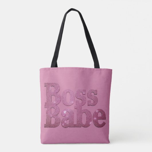 Rosa Glitzer Boss Babe Tasche (Rückseite)