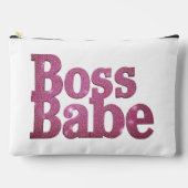 Rosa Glitzer Boss Babe Zubehörtasche (Vorderseite)