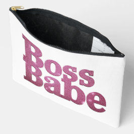 Rosa Glitzer Boss Babe Zubehörtasche