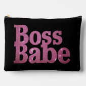 Rosa Glitzer Boss Babe Zubehörtasche (Vorderseite)
