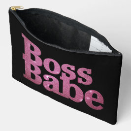 Rosa Glitzer Boss Babe Zubehörtasche