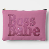 Rosa Glitzer Boss Babe Zubehörtasche (Vorderseite)