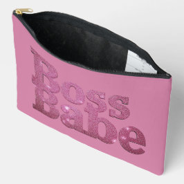 Rosa Glitzer Boss Babe Zubehörtasche