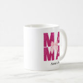 Rosa Glitzer Bow MAMA Coquette Ästhetische Mutter Kaffeetasse (VorderseiteRechts)