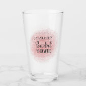 Rosa Glitzer Brautparty Petals und Prosecco Glas (Vorderseite)